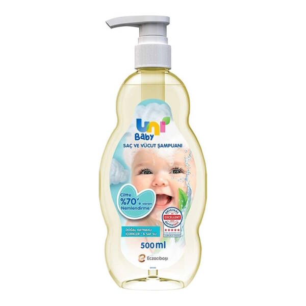 Uni Baby Saç ve Vücut Şampuanı 500ml Doğal Kaynaklı İçerikler & Saf Su - 1