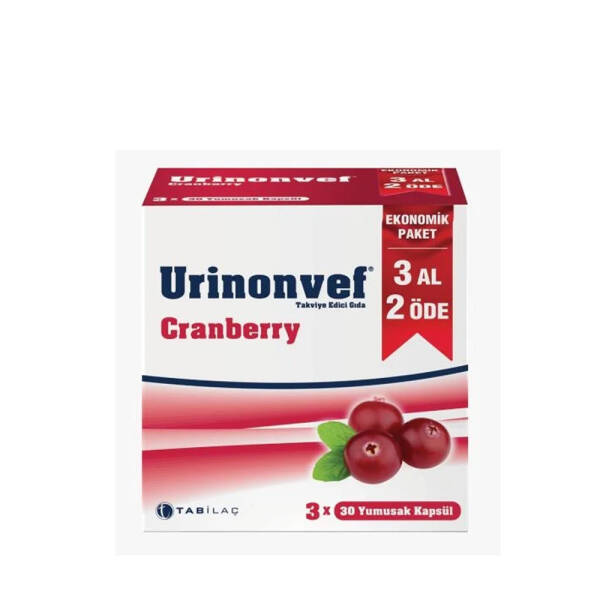 Urinonvef Cranberry 3 x 30 Kapsül - 1