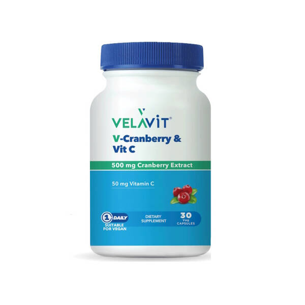 Velavit V-Cranberry & Vit C Takviye Edici Gıda 30 Kapsül - 1