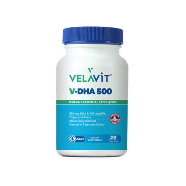 Velavit V-DHA 500 Takviye Edici Gıda 30 Kapsül - 1