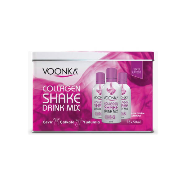 Voonka Collagen Beauty Shake Drink Mix Beyaz Üzüm Aromalı Koajen 15x50ml - 1