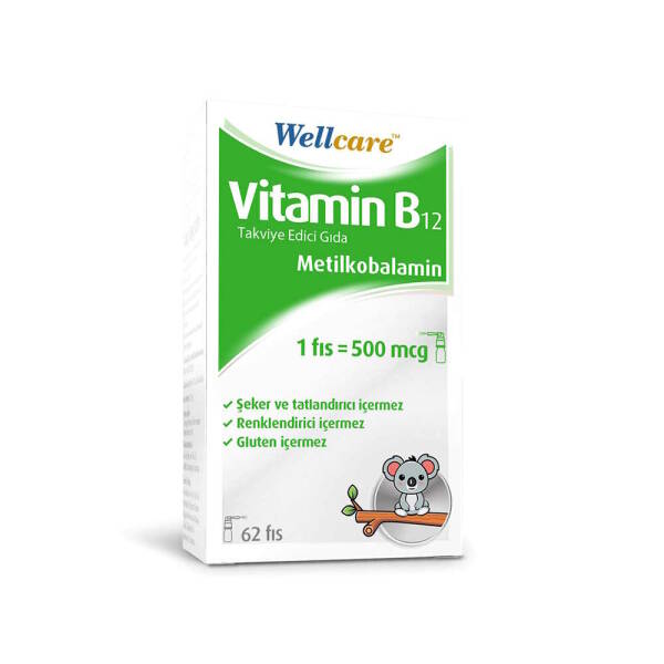 Wellcare Vitamin B12 Metilkobalamin 500mcg 62 Fıs - 1
