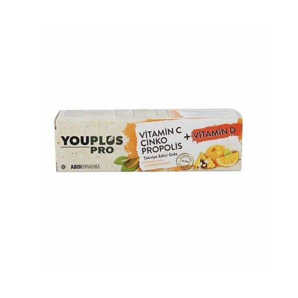 Youplus Pro Vitamin C Çinko Propolis + Vitamin D 15 Efervesan Tablet - 1