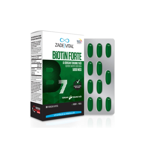 Zade Vital Biotin Forte 5000mcg 30 Kapsül - 1