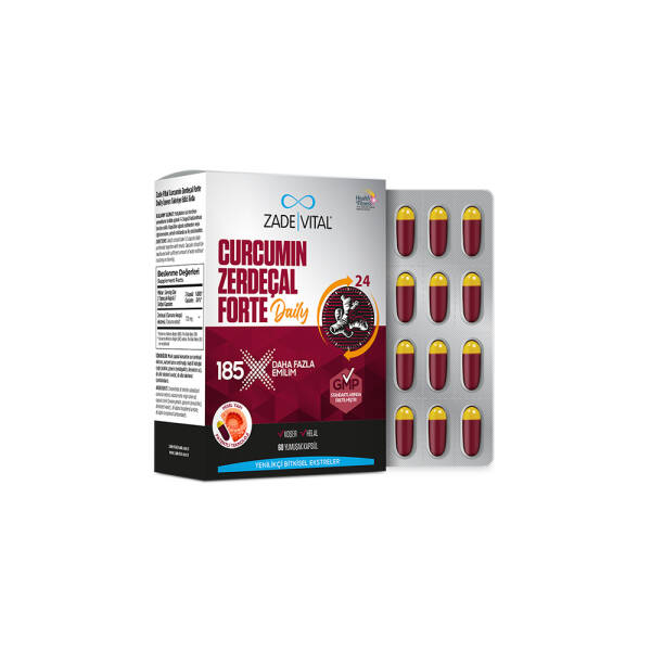 Zade Vital Curcumin Zerdeçal Forte Daily 60 Yumuşak Kapsül - 1