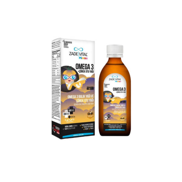 Zade Vital Miniza Omega 3 ve Çörek Otu Yağı Limon Aromalı 150ml - 1