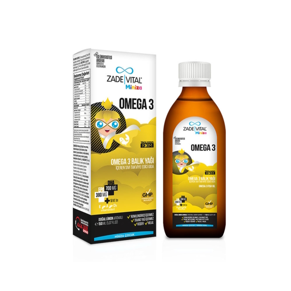 Zade Vital Miniza Omega3 Doğal Limon Aromalı 150 ml - 1
